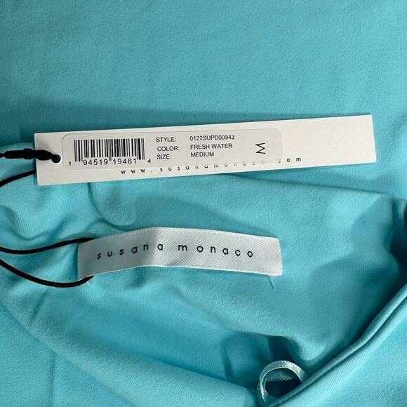 NWT | Susana Monaco | One Shoulder Cut Out Maxi Dress | Fresh Water | Medium - Picture 8 of 12